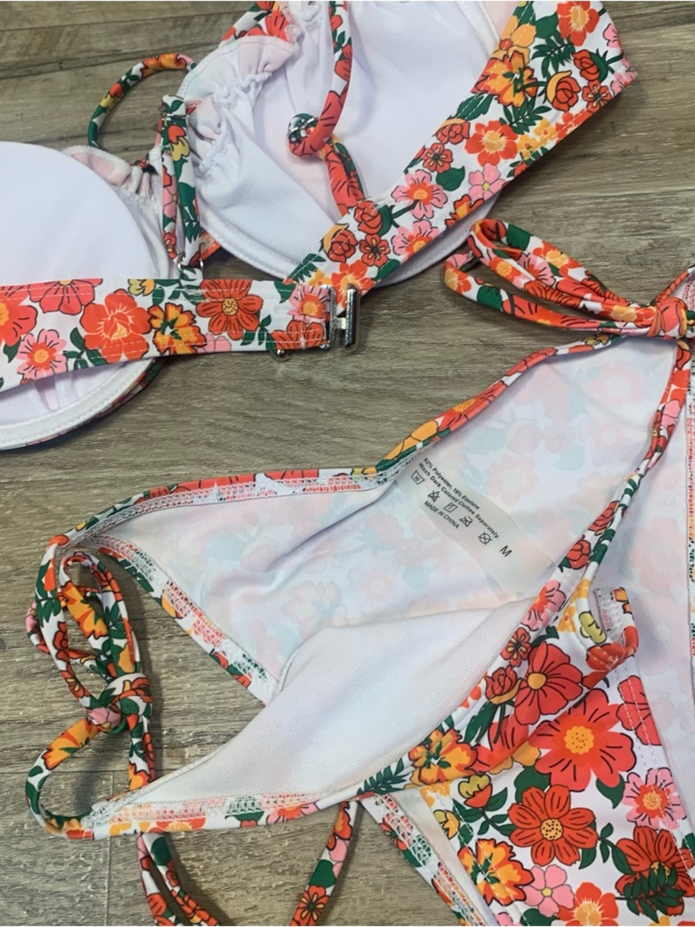 Zaful Floral Ruffle String Bikini Swim Set - Picture 10 of 10